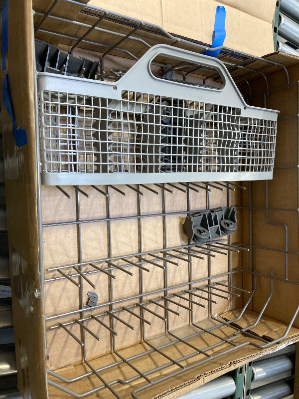 Photo 1 of UPGRADED WD28X26099 WD28X24396 Dishwasher Lower Rack Replacement Compatible with GE Dishwasher Rack Parts with WD28X10128 Dishwasher Silverware Basket & WD28X27241 Dishwasher Rack Roller Kit
