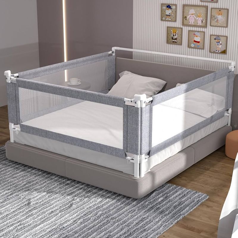 Photo 1 of  Piece Queen Size Rail Bed (3Pack 78.7x8.Gray)
 
