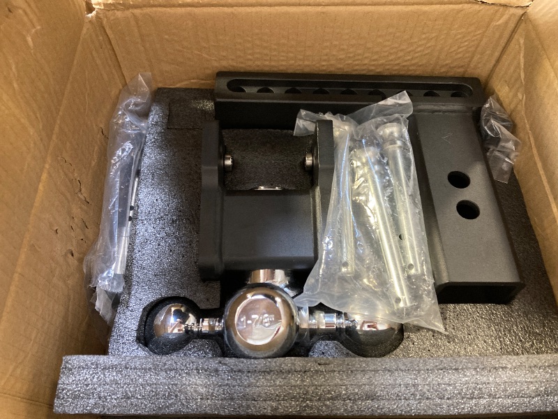 Photo 1 of METOWARE Trailer Hitches Fits 2-Inch Receiver - Adjustable Trailer Hitch with 4-Inch Drop/Rise (14,000 LBS GTW) - Tri-Ball (1-7/8'', 2'', 2-5/16'') and Anti-Theft Stainless Steel Trailer Lock