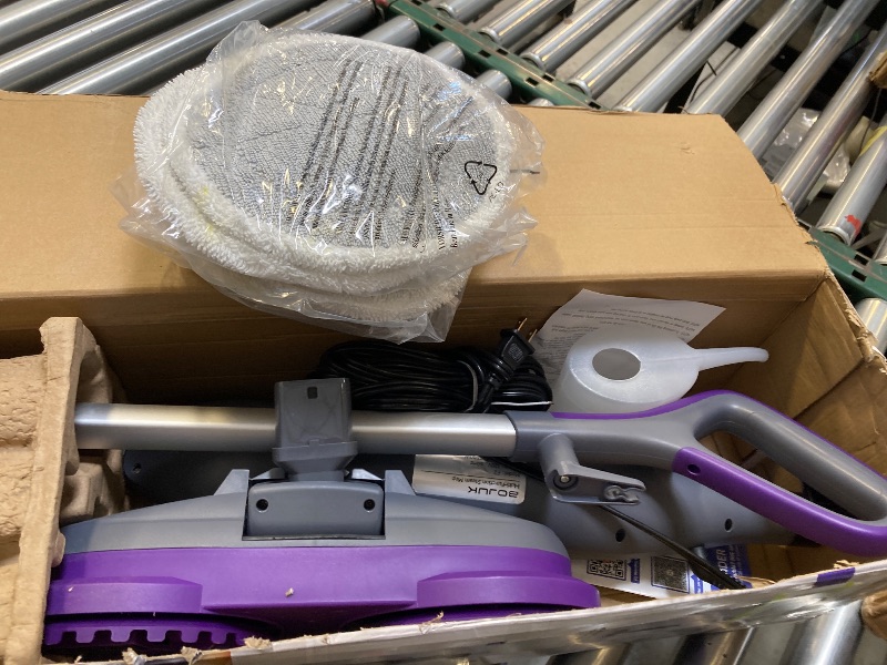 Photo 1 of Scrub & Steam Mop with Rotating Mop Pads, LED Headlights, 6 Scrub Pads, Large Tank, Swivel Steering, Effortless Scrubbing Hard Floor Cleaner Upgraded
