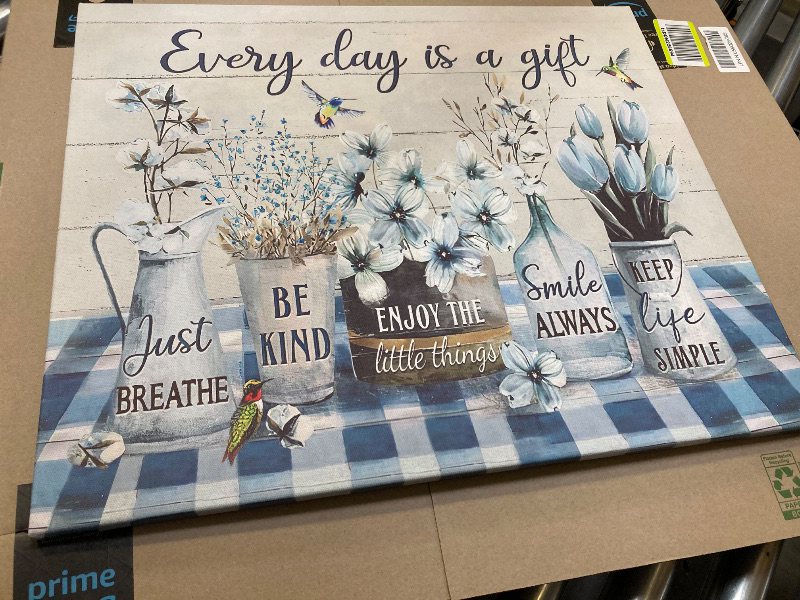 Photo 1 of  Farmhouse Floral Decor Wall Art Rustic Flower Every Day is A Gift  