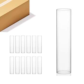 Photo 1 of Glass Hurricane Candle Holder 14" x 4" Chimney Shade sleeve Chimney Cylinder Clear Pillar Stick
