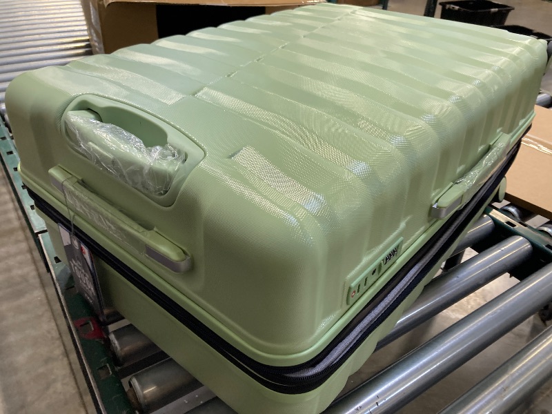 Photo 1 of 5-Piece Lightweight Luggage with Backpack Sets, ABS+PC Hard Shell Suitcase with TSA Lock & YKK Zipper (Avocado Green, 20in/24in/28in/BP/TB)
