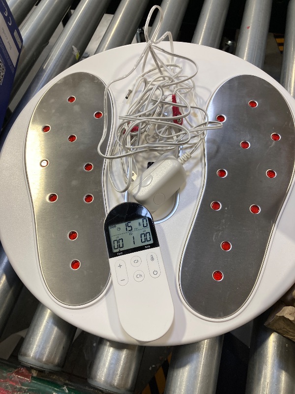 Photo 1 of Foot Massager for Neuropathy with Heating, EMS Foot Stimulator for Circulation and Pain Relief, Electric Feet Calf Massager with 4 TENS Unit Muscle Stimulator Pads, Transcutaneous Nerve Stimulator
