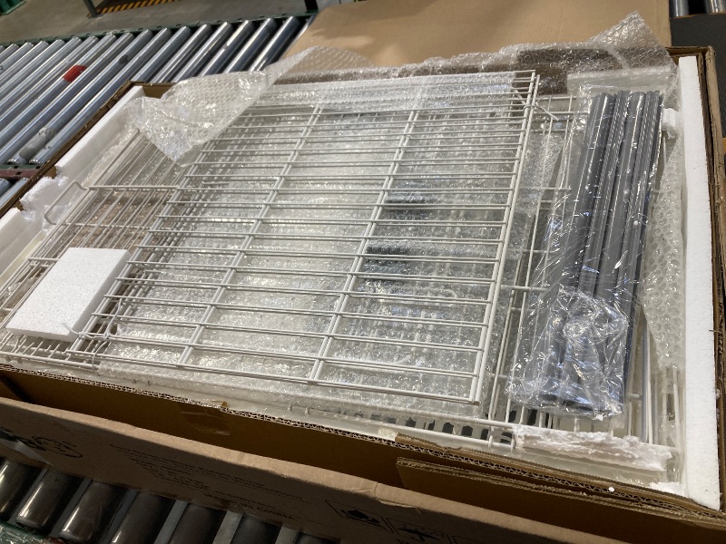 Photo 1 of OIIBO Deluxe Rabbit Cage, 32" × 21" × 26" Large Space Bunny Cage Foldable Small Animal Cage with Pull Out Tray and Caster Platform, Professional Household Anti-Spray Urine Rabbit Cage Hutch Indoor
