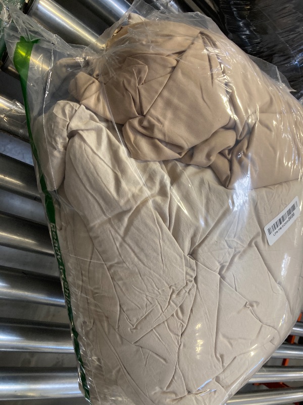 Photo 1 of WRENSONGE Queen Size Comforter Set- 7 Pieces Beige Bed in a Bag Queen with Fitted Sheet, Flat Sheet, 2 Pillow Shams, and 2 Pillowcases- Warm Bed Set for All Season