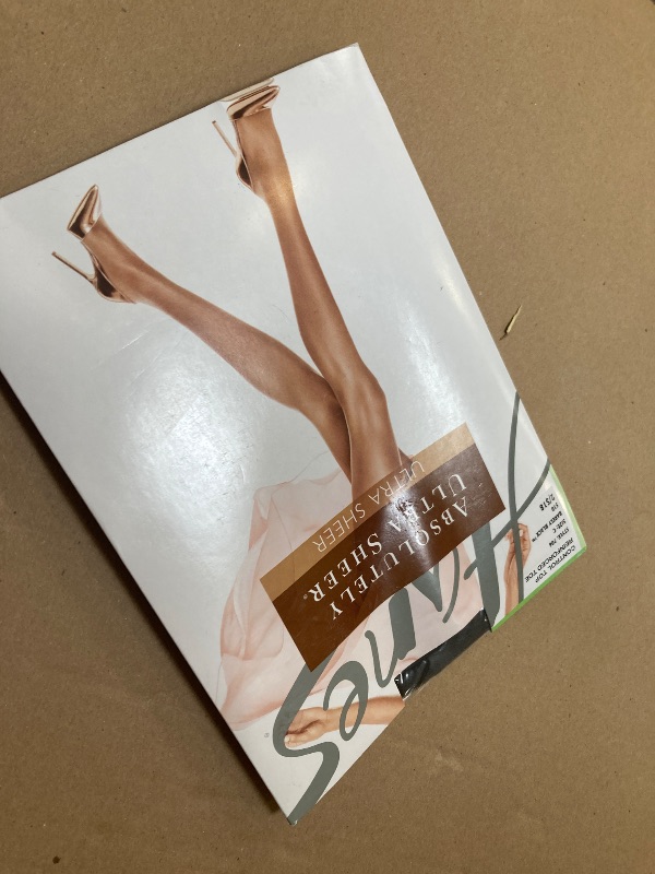 Photo 1 of Hanes Women's Absolutely Ultra Sheer Contol Top Pantyhose Reinforced Toe 706, Barely Black, C