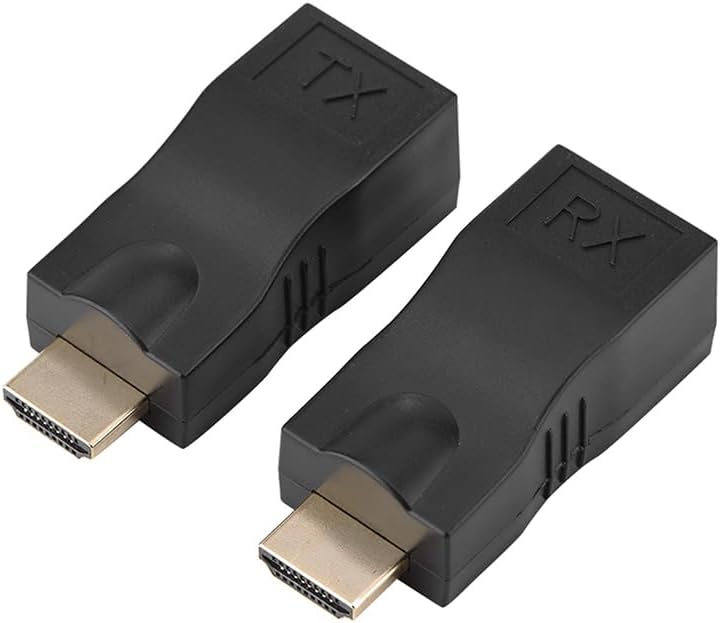 Photo 1 of Joyzan HDMI to RJ45 Extender, Ethernet Network Converter Repeater Transmitter Receiver Adapter Over Cat 5e 6e Cable Splitter HD 1080p 98ft HDTV HDPC PS4 STB 4K Set Top Boxes DVD Digital Monitor 2Pack
