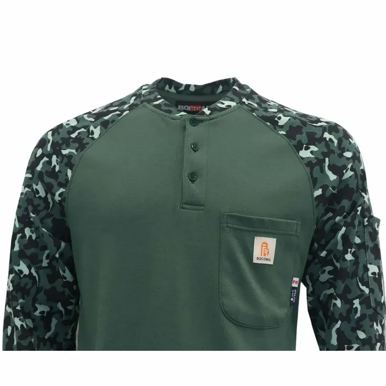 Photo 1 of L---FR Shirts for Men 5.5oz Lightweight Fire Resistant Shirts for Men Long Sleeve NFPA2112/CAT8 Fr wleding Shirt