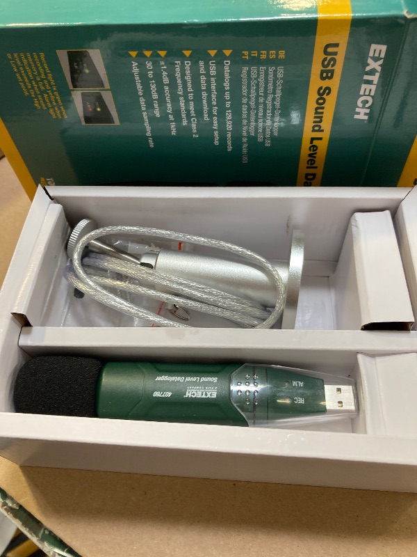 Photo 1 of Extech 407760 USB Sound Level Datalogger