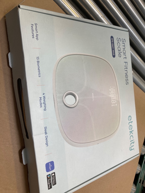 Photo 1 of Etekcity Smart Rechargeable Scale for Body Weight, BMI, Fat, Muscle Mass, Digital Bathroom Scale with 13 Metrics, Secret Mode, Bluetooth Connect to Free Apps, Rainbow White