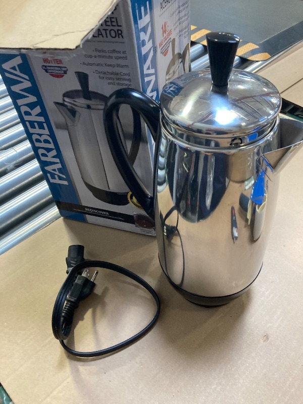 Photo 1 of Farberware FCP412 1000 Watt 12-Cup Percolator, Stainless Steel