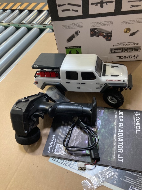 Photo 1 of Axial RC Truck SCX24 Jeep Gladiator 4 Wheel Drive Rock Crawler Brushed RTR Nothing Needed to Complete Ready-to-Run White AXI00005V2T4, Remote Control Car, RC Car, RC Crawler