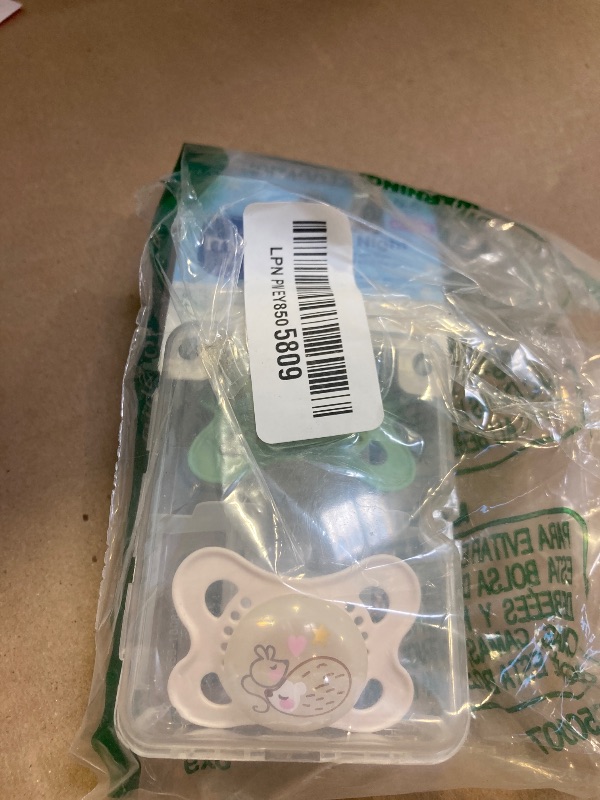 Photo 1 of MAM Original Day & Night Pacifiers, Binky Pacifier for 0-6 Months, BPA-Free Silicone, Glows in The Dark, Best for Newborn Babies, Developed with Medical Experts, 2 Count Binkies, with Sterilizer Case