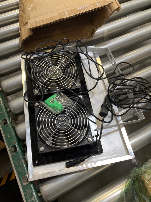Photo 1 of Solar Exhaust Fans & Powered Fan with 15W Panel & 2-Pack High-Speed Brushless DC Fans,Solar Ventilation Fan for Greenhouses, Chicken Coops, Attics, Barns, Sheds & Dog Houses