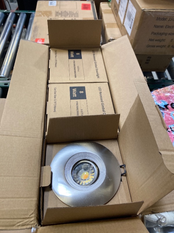 Photo 1 of POPANU Premium Canless Recessed Gimbal Downlight Rotatable-Spotlight 5 CCT Eyeball Ceilling Potlight, Dimmable Lights Fixture with Junction Box, 8W CCT Adjustable (Brushed Nickel, 4 Inch)