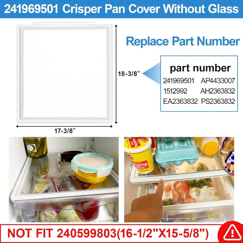Photo 1 of UPGRADED 241969501 Shelf Frame without Glass Refrigerator Compatible with Frigidaire Shelf Replacement Refrigerator Crisper Drawer Shelf Cover Parts LFSS2612TF0, FGHS2631PF4A, FFSS2615TS0 Shelves
