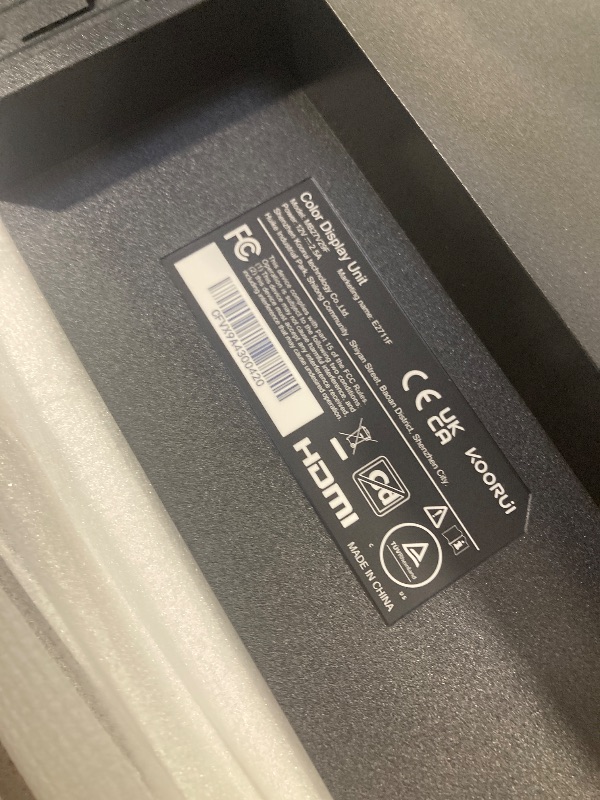 Photo 1 of KOORUI 27 Inch Monitor, Full HD 1080P 100Hz Computer Monitor, IPS Display, HDMI, VGA, 4ms Response Time, 100 x 100 mm VESA Mountable, Frameless, Ergonomic Tilt, Black