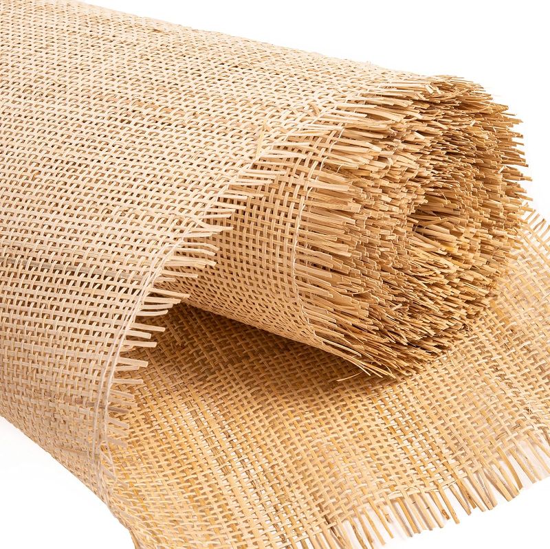 Photo 1 of 36"Width Square Rattan Cane Webbing Roll 3 Feet for Caning Projects Fine Radio Net Mesh Pre Woven Open Rattan Fabric Furniture Woven Rattan Sheet 3 ft 