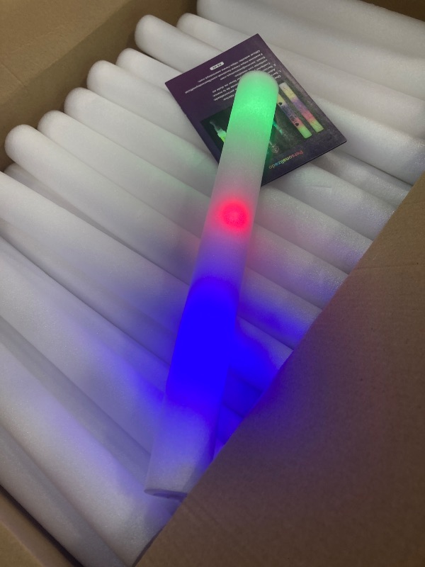 Photo 1 of 102 Foam Glow Sticks - 3 modes 