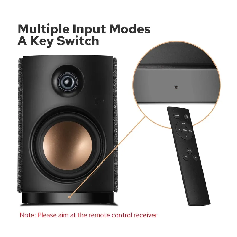 Photo 1 of HiVi-Swans OS-10 HiFi Stereo Speakers, Bluetooth 5.0 Active Computer Bookshelf Speakers - 4'' Dynamic Woofer, Powered Desk Speakers 62w RMS with Touch Control for PC/Phone/TV/Monitor (Pair)