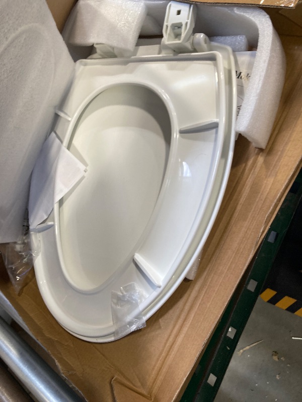 Photo 1 of Elongated(Oval) Toilet Seat, Quick-Attach Hardware Metal Hinges, Heavy Duty, Slow Soft and Quiet Close, Durable and Sturdy, Easy to clean, Fits Elongated(Oblong) Toilets, White(18.5?)