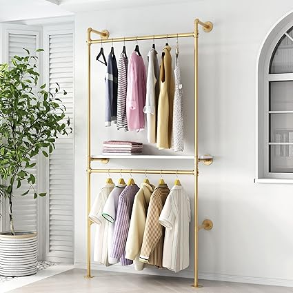 Photo 1 of Gold  Clothing Racks with Shelves