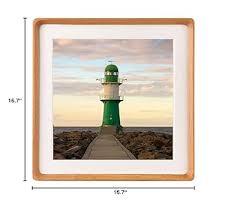 Photo 1 of Natural 16x16 Picture Frame Wood with 14x14 Mat,Square Wall Photo Frames 16x16 Made of Solid Teak Wood for Tabletop Gallery Wall Hanging