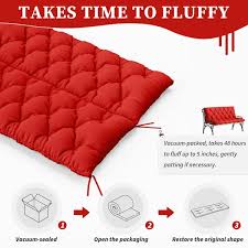 Photo 1 of 60 in. x 40 in. 2-3 Seater Patio Contoured Replacement Bench Cushion Outdoor Porch Swing Cushion Cushion Red