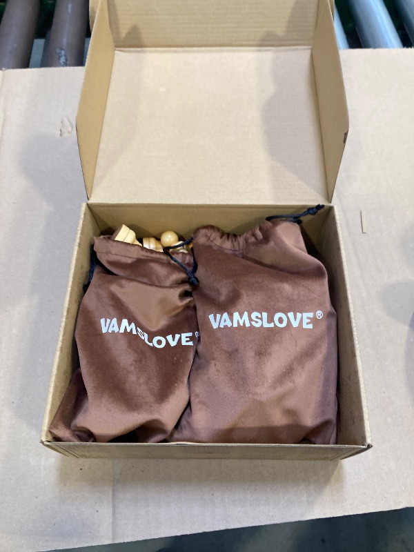 Photo 1 of Vamslove Wooden Chess Pieces Large 4.5'' King Set of 32 Luxury Staunton Wood Chessmen for Chess Game Board (Chess Pieces Only), Velvet Storage Bags Included