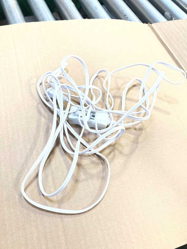 Photo 1 of 3 Outlet Surge Protector Power Strip,Flat pins Socket,3FT,6Ft,9Ft,15Ft Bulb,TV Long Extension Cord, with 3rd Grounding Pin,White (4.5m/15Ft)