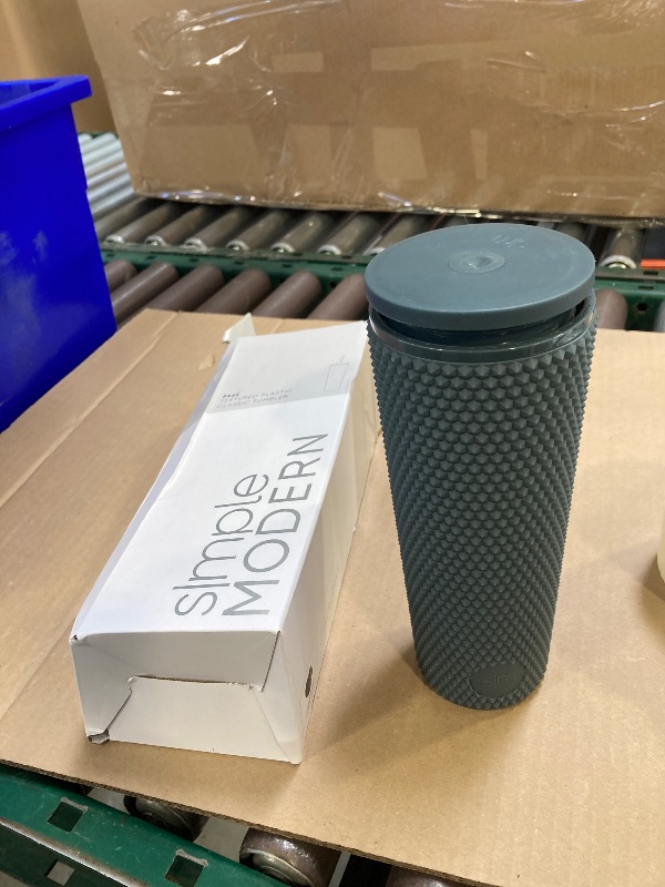 Photo 1 of Simple Modern Plastic Matte Studded Tumbler with Lid and Straw | Reusable BPA Free Iced Coffee Cups Double Wall Smoothie Cup | Gifts for Women Men Him Her | Classic Collection | 24oz | Graphite