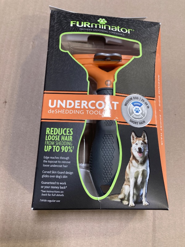 Photo 1 of FURminator Medium Dog Undercoat deShedding Tool, Short Hair, Reduces Loose Hair from Shedding