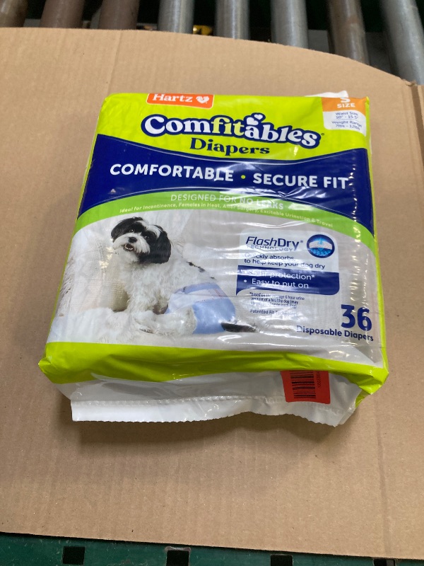 Photo 1 of Hartz Disposable Dog Diapers, Size S 36 count, Comfortable & Secure Fit, Easy to Put On