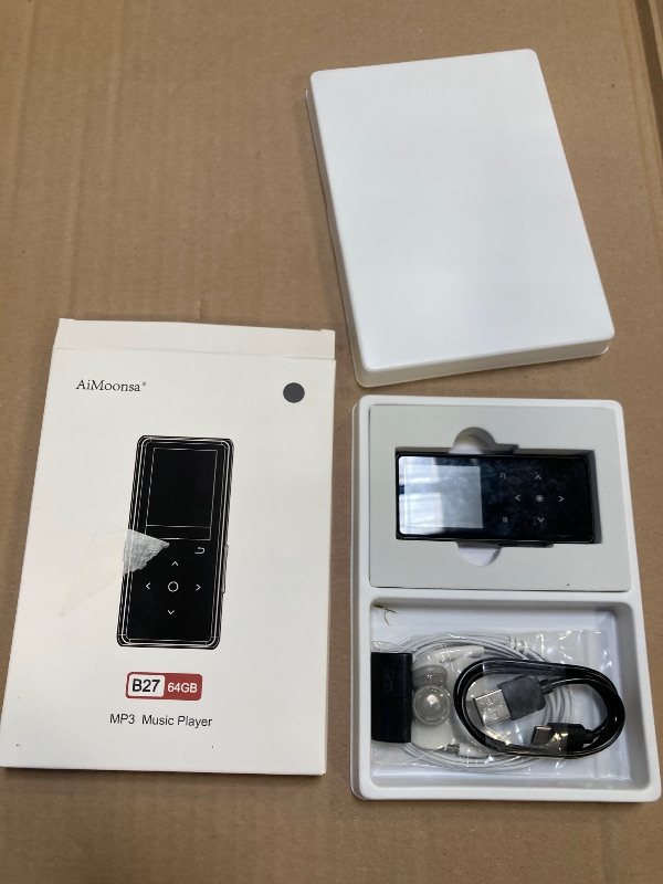 Photo 1 of 64GB MP3 Player with Bluetooth 5.2, AiMoonsa Music Player with Built-in HD Speaker, FM Radio, Voice Recorder, HiFi Sound, E-Book, Earphones Included