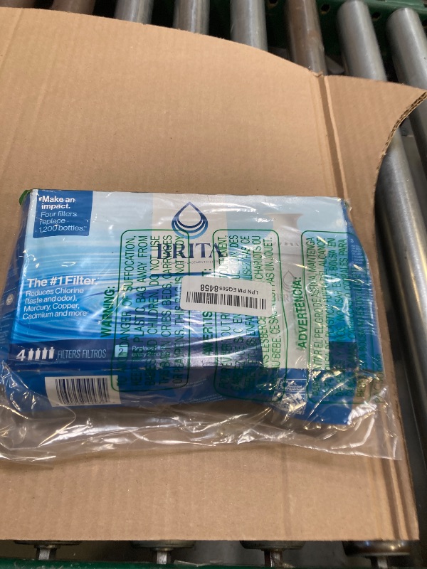 Photo 1 of Brita Standard Water Filter for Pitchers and Dispensers, BPA-Free, Reduces Copper, Cadmium and Mercury Impurities, Lasts Two Months or 40 Gallons, Includes 4 Filters for Pitchers