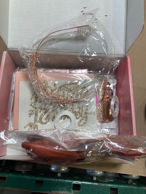 Photo 1 of 21st Birthday Decorations for Her, Happy 21st Birthday Banner, Crown, Sash, Cake Topper and Number Balloon, Rose Gold 21 Years Old Party Decorations for Her