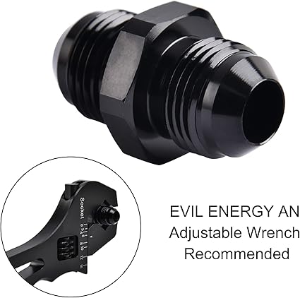 Photo 1 of EVIL ENERGY 8AN Male to Male Flare Coupler Union Straight Fuel Hose Adapter Fitting Blac