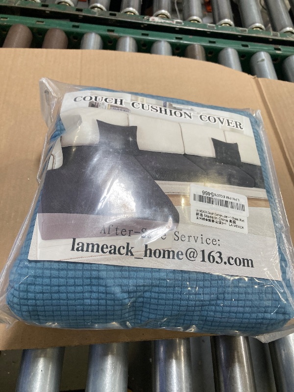 Photo 1 of LA MEACK Couch Cushion Covers for Sectional Sofa L Shape Washable Separate Seat Chaise Couch Cover Stretch Sofa Slipcovers with 2 Pcs Pillowcases(3 Seater + 1 Chaise, Blue)