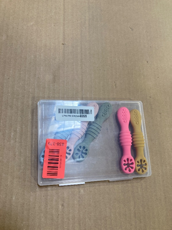 Photo 1 of 5 Pcs Baby Led Weaning Utensils, First Stage Silicone Baby Spoon, Multicolor Baby Spoons Self Feeding 6+ Months, Cucharas para Bebes for Solids and Purees