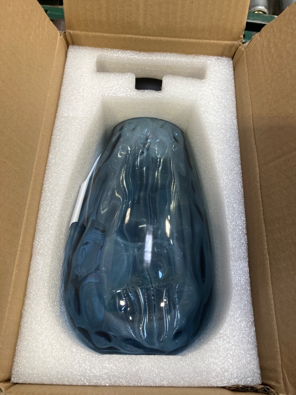 Photo 1 of AIBISOD Pendant Lights Kitchen Island, Hanging Lighting Fixtures Dark Blue Water Ripple Glass Lamp Shade Black Pendant Light Fixtures for Kitchen Island Bedroom Living Dining Room Light Fixture