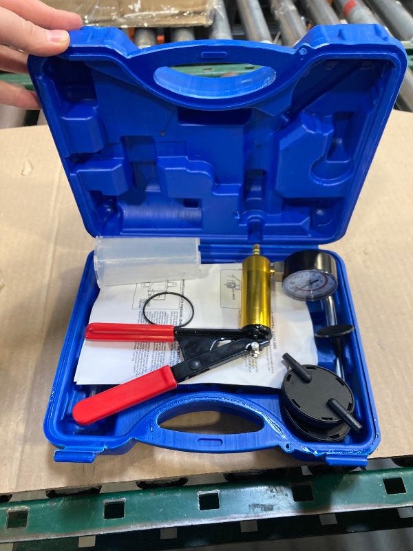 Photo 1 of NYXOVA 2 in 1 Handheld Vacuum Pump Brake Bleeder Kit for Motorcycle, 16 pcs Brake Fluid Bleeder Oil Change Hand Held Vacuum Pistol Pump Tester Kit for Bike Car Truck (Blue)