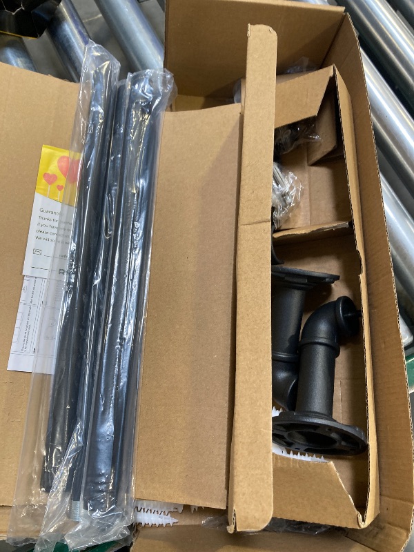 Photo 1 of Refrze 2 Pack Curtain Rods for Windows 48 to 84 Inch, Industrial Curtain Rods Wrap Around, Heavy Duty for Bedroom & Outdoor, 48-84", "Black Curtain rod
