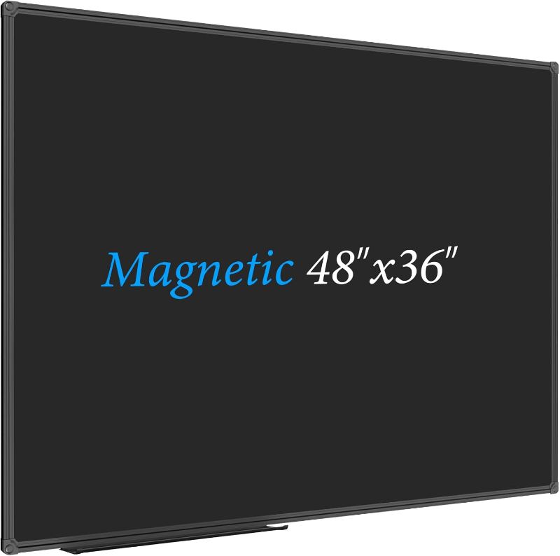 Photo 1 of JILoffice Magnetic Chalkboard/Black Board 48 x 36 Inch, Black Aluminum Frame Board with Marker Tray for Office Home and School
