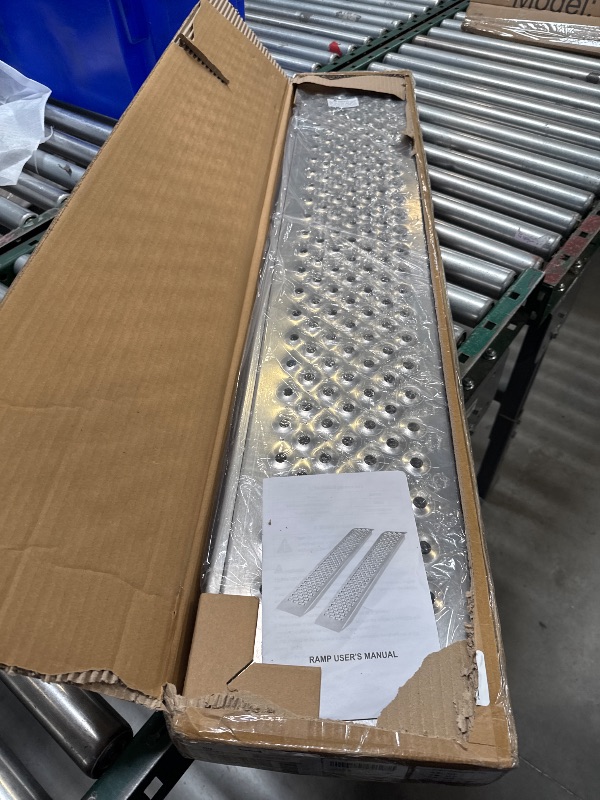 Photo 1 of Aluminum Loading Ramp - 880lb Capacity, Anti-Slip Holes, Lightweight & Durable for Sheds, Garages, ATV, Motorcycle (47.2"x8.5")
