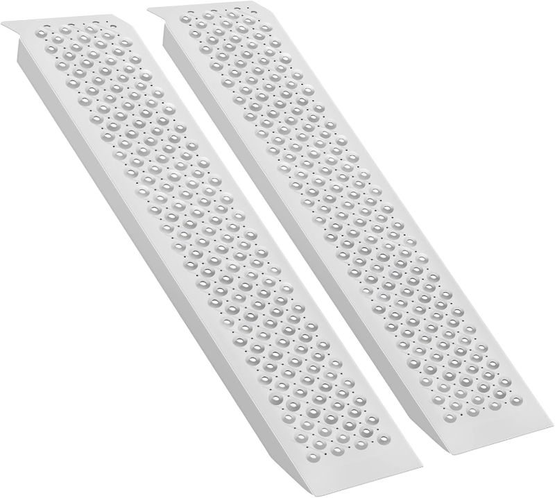 Photo 1 of Aluminum Loading Ramp - 880lb Capacity, Anti-Slip Holes, Lightweight & Durable for Sheds, Garages, ATV, Motorcycle (47.2"x8.5")
