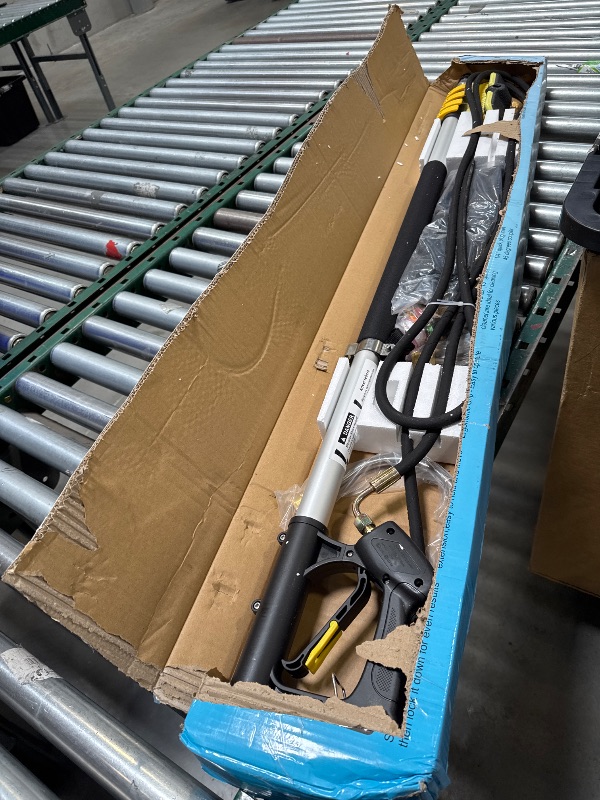 Photo 1 of 24 FT Telescoping Pressure Washer Wand with Pressure Washer Extension Wand, Brush Head, Gutter Cleaner, 5 Spray Nozzle Tips, 2 Hose Adapters and Support Belt
