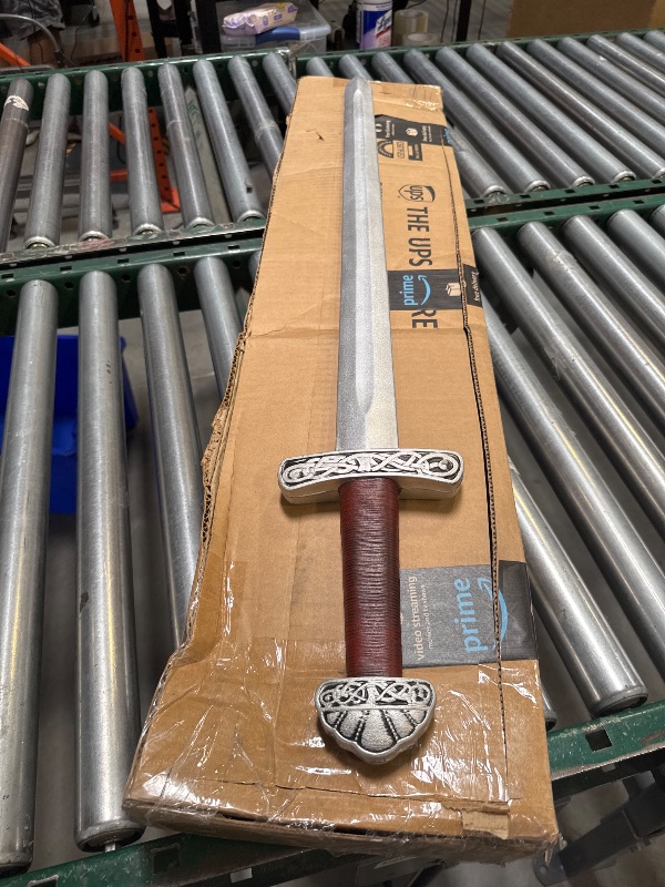Photo 1 of Vikings Viking Age Middle Ages Medieval Crusader PU Foam Sword Weapon for Berserker Soldier Knight Warrior Costume King Play Halloween Cosplay LARP Medieval Reenactments

