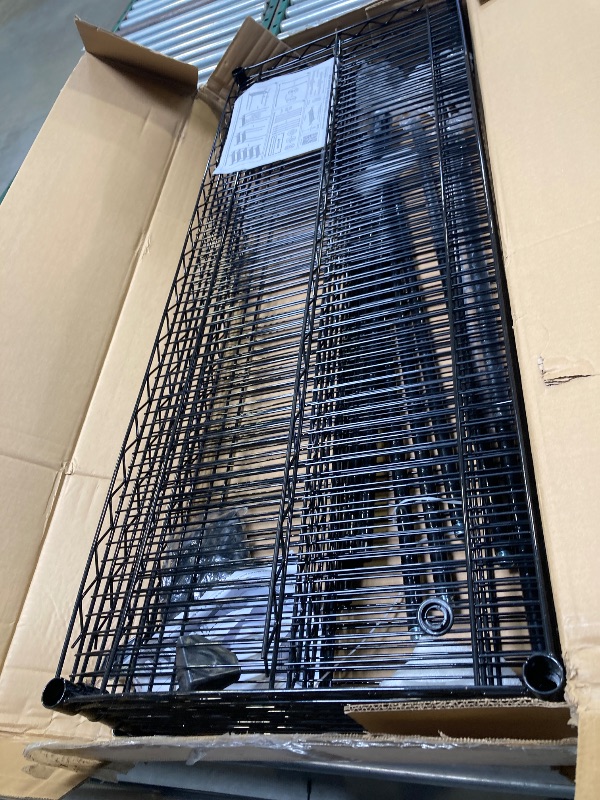 Photo 1 of 5-Shelf Adjustable Metal Shelf Wire Shelving Unit Heavy Duty Storage Rack Display Shelf for Office,Kitchen,Bedroom,Bathroom,Laundry,Pantry Basement,Garage(Black,48" L x 18" W x 72" H)
