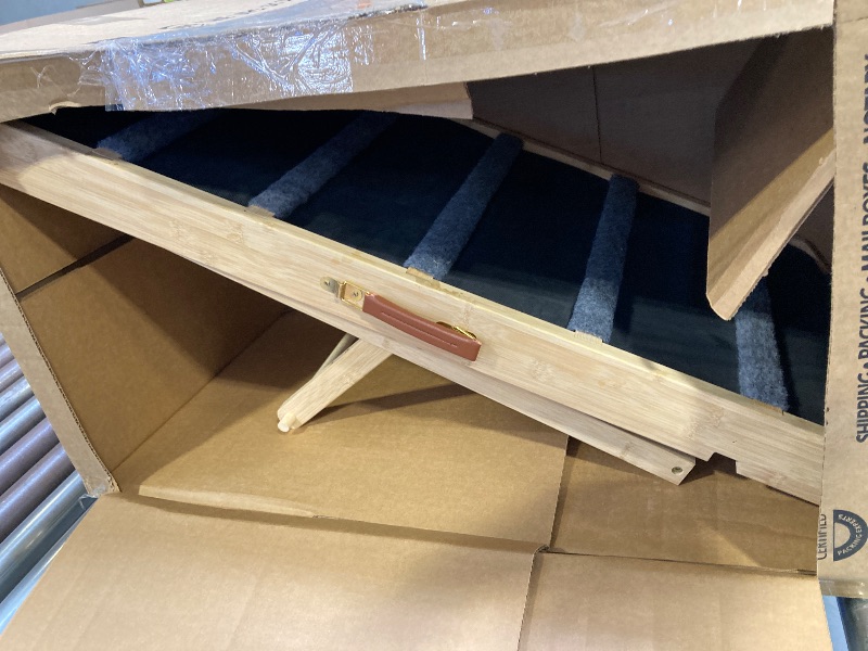 Photo 1 of Dog Ramp for Bed - Extra Wide - Excellent Traction, Pet Ramp for Small Large Dogs to Get on Couch Car, Non-Slip Rubber Surface, 17’’W, Hold up to 200lb, Adjustable, Foldable (200LBS)
